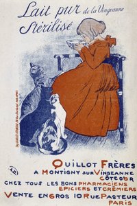 Reklamaffisch för Vingeonnes rena mjölk - av Steinlen av Théophile Alexandre Steinlen