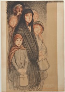 I Belgien är belgarnas hungriga, 1915 av Théophile Alexandre Steinlen