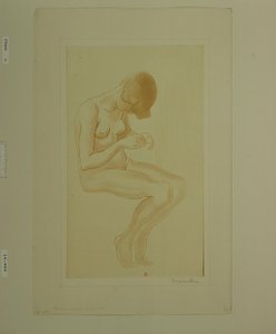 [Kvinna som målar naglarna (6:e stora nakenbilden)] av Théophile Alexandre Steinlen