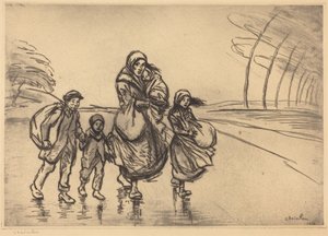 I regnet: Mor och barn (Sous la pluie: La mère et les enfants)