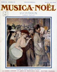Tidningen "" musica Noel"", nummer speciallåt från december 1913. Omslaget består av ett fragment av dekorativ panel från Steinlen. av Théophile Alexandre Steinlen