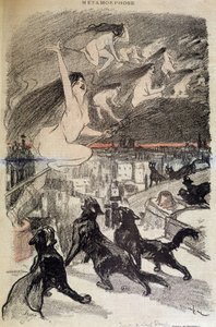 Metamorfos av katter till häxor - av Steinlen av Théophile Alexandre Steinlen