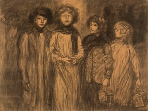 Syende flickor av Théophile Alexandre Steinlen