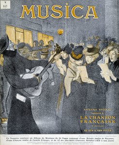 Nattfester i Montmartre. Omslag till Steinlen för tidningen "" Music"" från november 1908. av Théophile Alexandre Steinlen