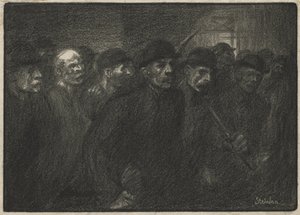 Arbetare lämnar fabriken av Théophile Alexandre Steinlen