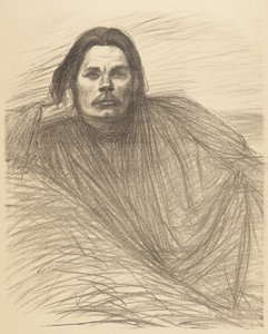 Porträtt av Maksim Gorkij liggande av Théophile Alexandre Steinlen