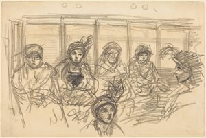 Resenärer i tunnelbanan av Théophile Alexandre Steinlen