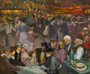 Bastilledagens dans (14 juli) - Alexandre Theophile Steinlen (1859-1923) - detalj av "" Bal du 14 juillet" av Théophile Alexandre Steinlen