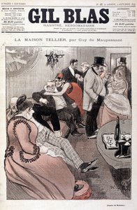 The Tellier House av Guy de Maupassant - av Steinlen, i "" Gil Blas"" av 1892-10-09 (samma ritning som nr 15587) av Théophile Alexandre Steinlen
