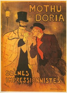 Theophile A. Steinlen: Mothu och Doria. Impressionistiska scener. Frankrike ... (litografi) av Théophile Alexandre Steinlen