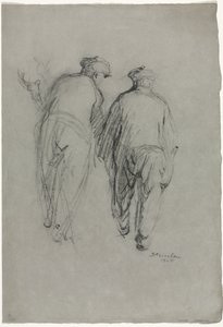 Två män arbetar, bakifrån av Théophile Alexandre Steinlen