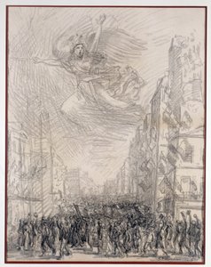 Victory eller Marseillaise Allegorie. Teckning av Theophile Alexandre Steinlen (1859-1923) 1915 Paris. B.N. av Théophile Alexandre Steinlen
