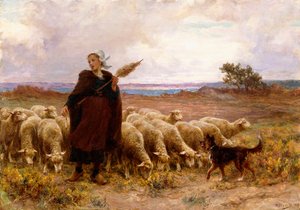 Herdinna med sin flock, 1907