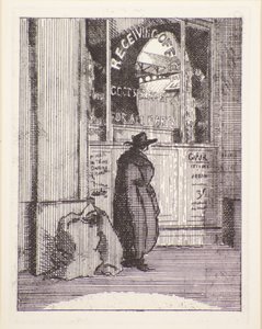 Paketkontor, 1900-talet (etsning) av Therese Lessore