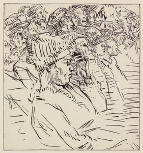 Teaterpublik, 1900-talet (etsning) av Therese Lessore