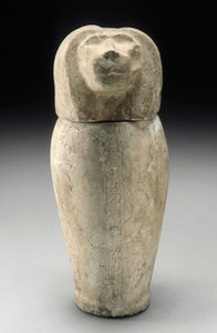 Canopic burk med Cynocephalous Head (kalksten) av Third Intermediate Period Egyptian