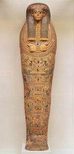 Egyptisk kista för en icke namngiven person dekorerad med rituella scener, c.1050 f.Kr. (trä)