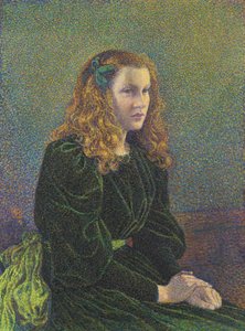 Ung kvinna i grön klänning Germaine Maréchal, 1893