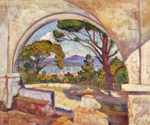 Saint Tropez, utsikt över St Chapel, c.1920