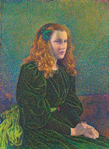 Ung kvinna i grön klänning, 1893 av Théo van Rysselberghe