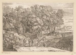 Arkadiskt landskap med Kristus och den kanaaneiska kvinnan Suite de Paysages (serietitel)