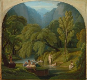 The Bathers, Souvenir från Anio-flodens stränder vid Tivoli, ca 1860-61 (olja på träpanel)