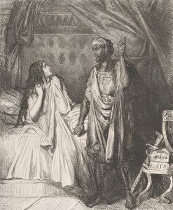 Har du bett ikväll, Dedesmona: tavla 12 från Othello Akt 5, ..., etsad 1844, omtryckt 1900. av Théodore Chassériau
