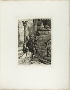 Vakna! Vad Ho! Brabantio!platta 1 (akt 1, scen 1) från Othello av Théodore Chassériau
