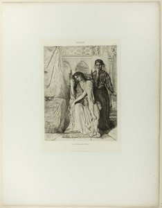 The Willow Song, tallrik nio från Othello av Théodore Chassériau