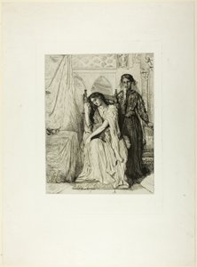 The Willow Song, tallrik nio från Othello av Théodore Chassériau