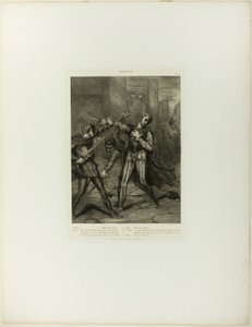 Villain, Thou Diest, tallrik tio från Othello av Théodore Chassériau