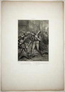 Villain, Thou Diest, plansch tio från Othello av Théodore Chassériau