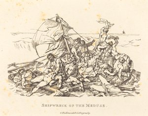 Meduses skeppsbrott av Théodore Gericault and Nicolas Toussaint Charlet
