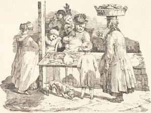 Den slumrande fiskhandlaren av Théodore Gericault and Nicolas Toussaint Charlet