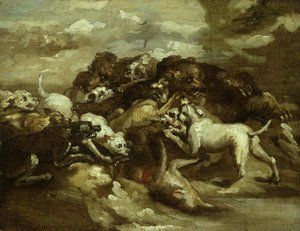 Tyska: Hundar som slåss mot björnar av Theodore Gericault