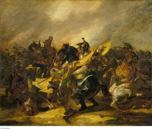 Géricault - Ett anfall av kyrassiärer, ca 1822 - ca 1823 av Theodore Gericault