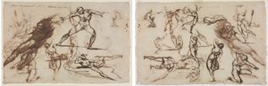 Géricault - Blad med skisser (recto) Blad med skisser (verso), 1819 av Theodore Gericault
