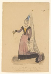 Julie Dorus-Gras i rollen av prinsessan Eudoxie i operan La Juive Dräkt av fru Dorus, rollen som prinsessan Eudoxie, i La Juive (Opéra) (titel på objektet) Skådespelare, skådespelerskor i operazangers in hun rol (serietitel) av Théodore Lejeune