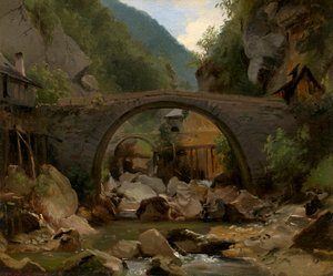 Bergsbäck i Auvergne av Pierre Etienne Theodore Rousseau