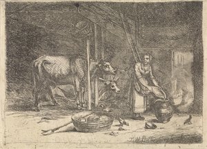 Ladugård med mejeri av Théodore Wynant Stallenbergh