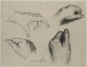 Study of Hands recto, 1800-talet. av Auguste Theodule Ribot