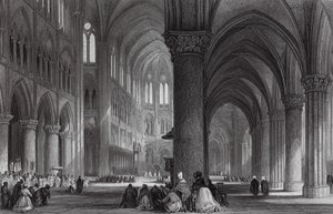 Katedralen Notre Dame, Paris (gravyr) av Thomas (after) Allom