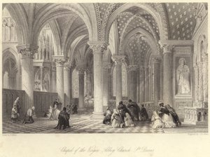 Chapel of the Virgin Abbey Church, St Denis (gravyr) av Thomas (after) Allom