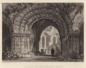 Chapter-House, Furness Abbey (gravyr) av Thomas (after) Allom