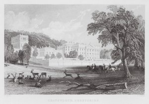 Chatsworth, Derbyshire (gravyr) av Thomas (after) Allom