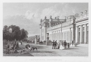 Chatsworth, Derbyshire (gravyr) av Thomas (after) Allom