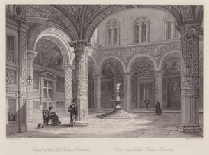 Court of the Old Palace, Florens (gravyr) av Thomas (after) Allom