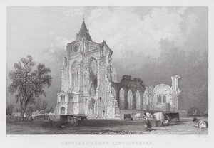 Croyland Abbey, Lincolnshire (gravyr) av Thomas (after) Allom