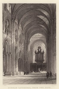 Durham Cathedral, från Nave (gravyr) av Thomas (after) Allom
