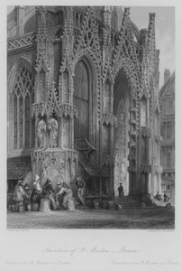 Fontän av St Maclou, Rouen (gravyr) av Thomas (after) Allom